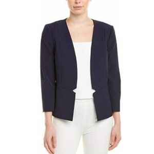 Tahari Arthur S Levine Open Front Collarless Navy Jacket Size 10 New with tags!